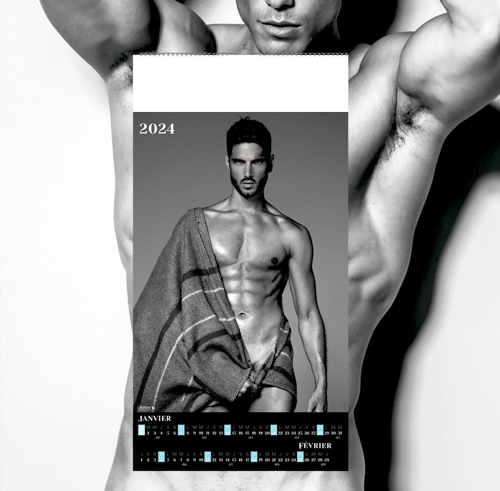 Calendrier Nu hommes personnalisable 2024