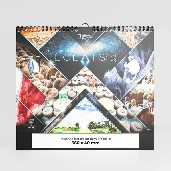 calendrier personnalisable national geographic sur fond gris