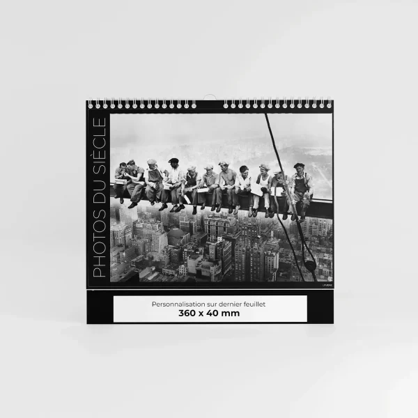 calendrier personnalisable photos du siècle sur fond gris