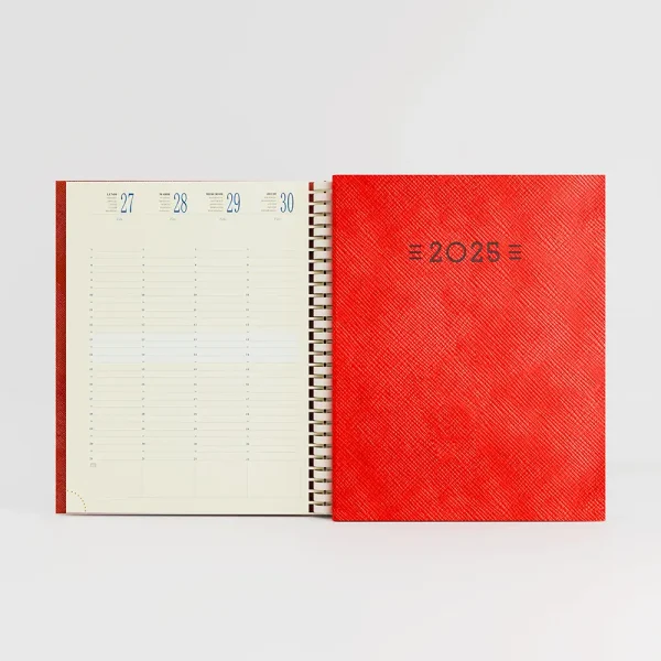 agenda 21x27 cm spirale eclisse rouge sur fond gris