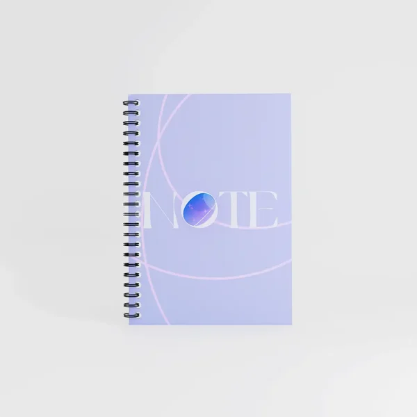 notebook format a5 sur fond gris