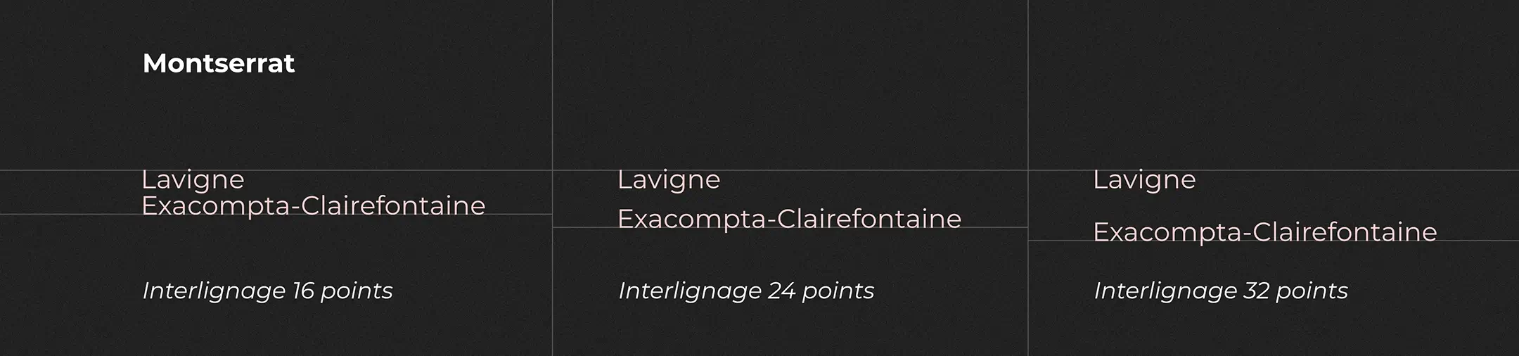 exemple d'interligne pour la typographie