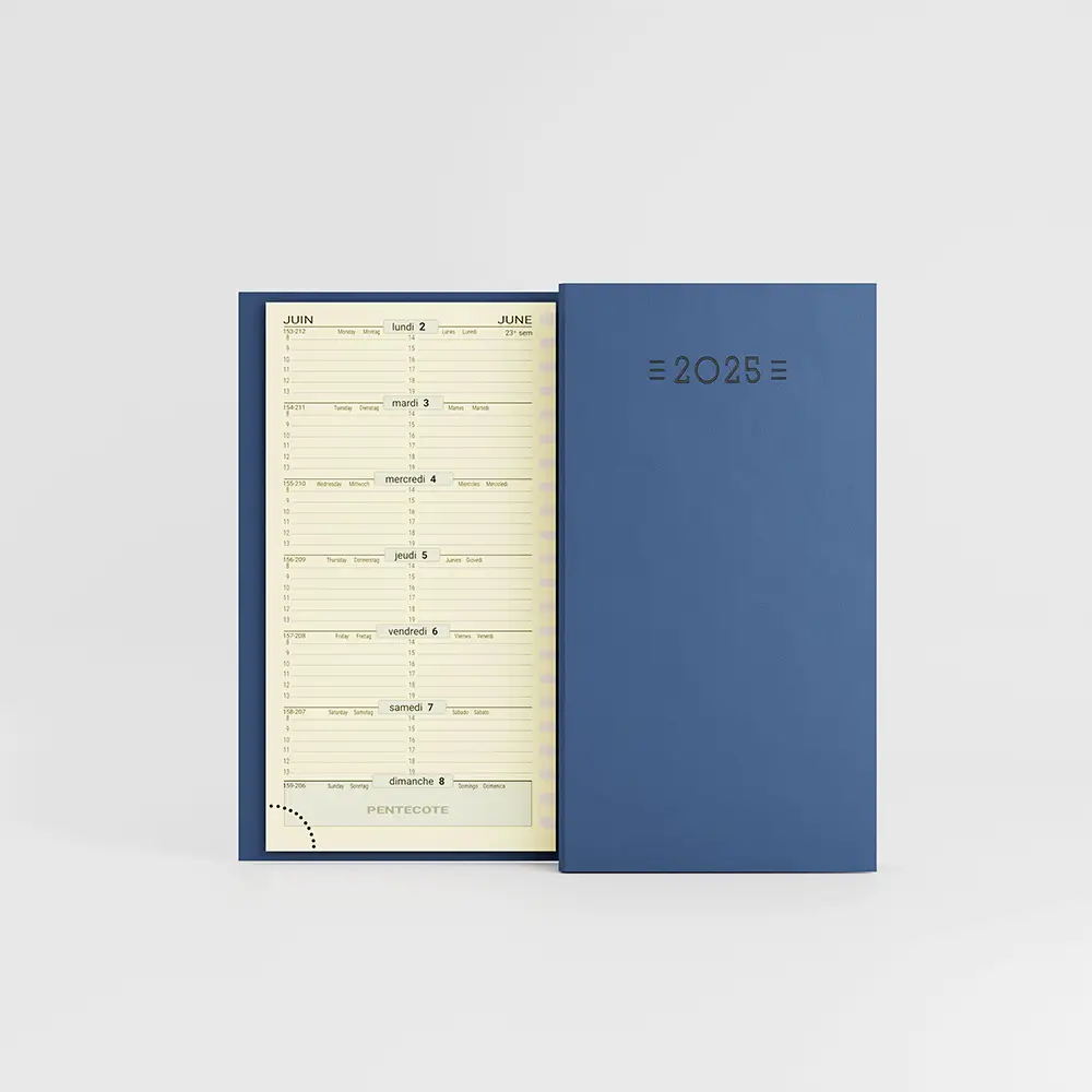 agenda de poche broche winner bleu clair sur fond gris