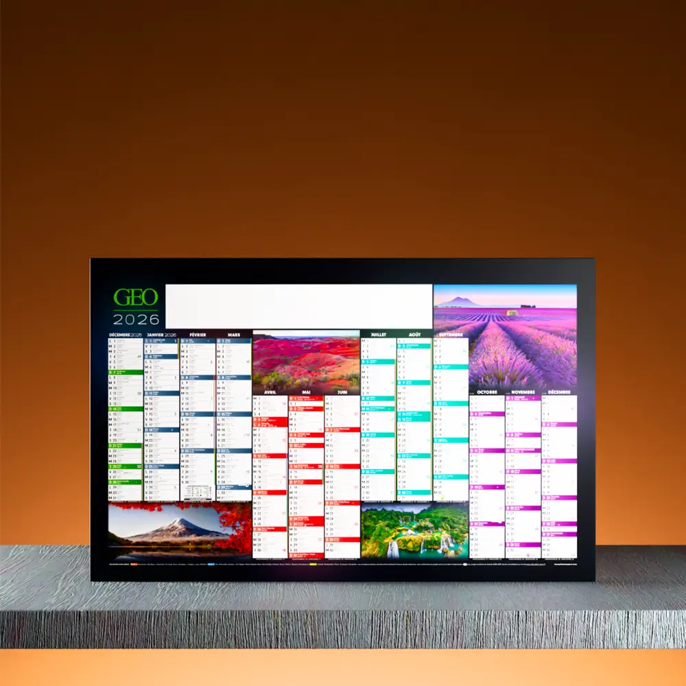 visuel calendrier cartonne sur fond orange