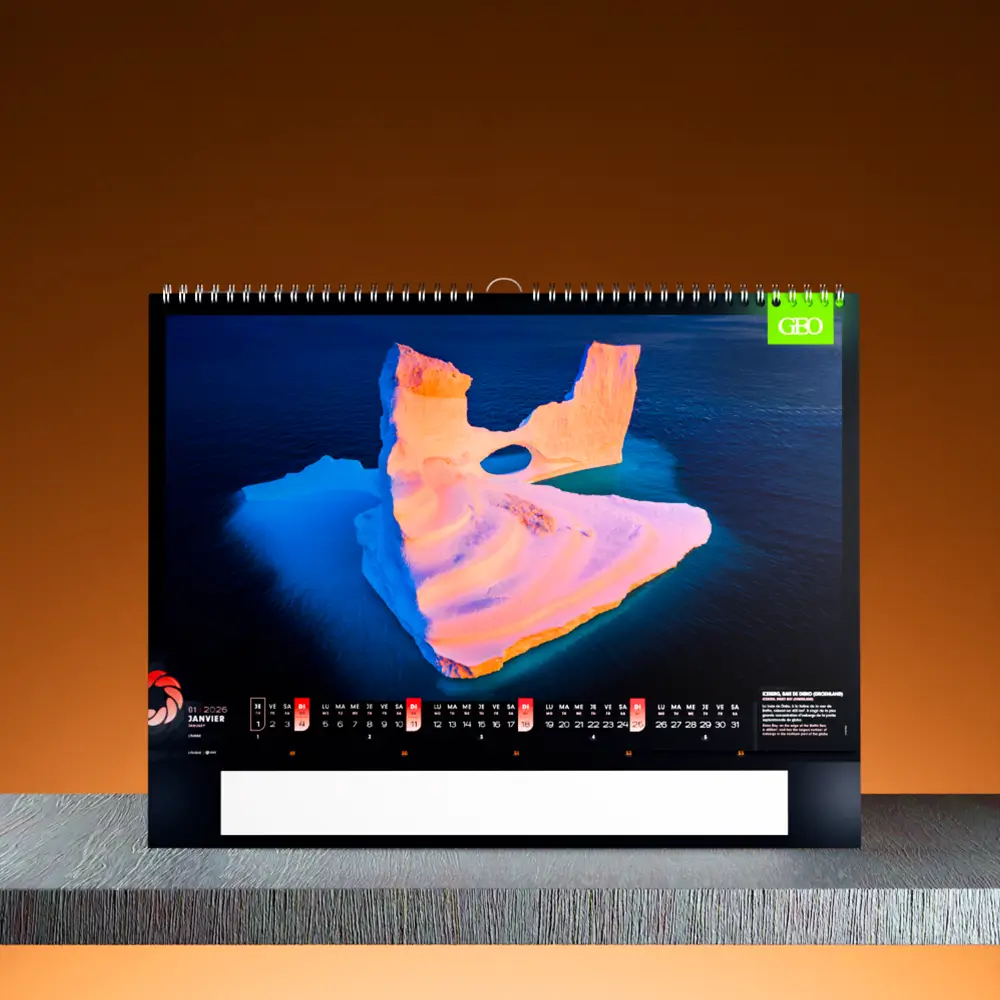 visuel calendrier photo sur fond orange