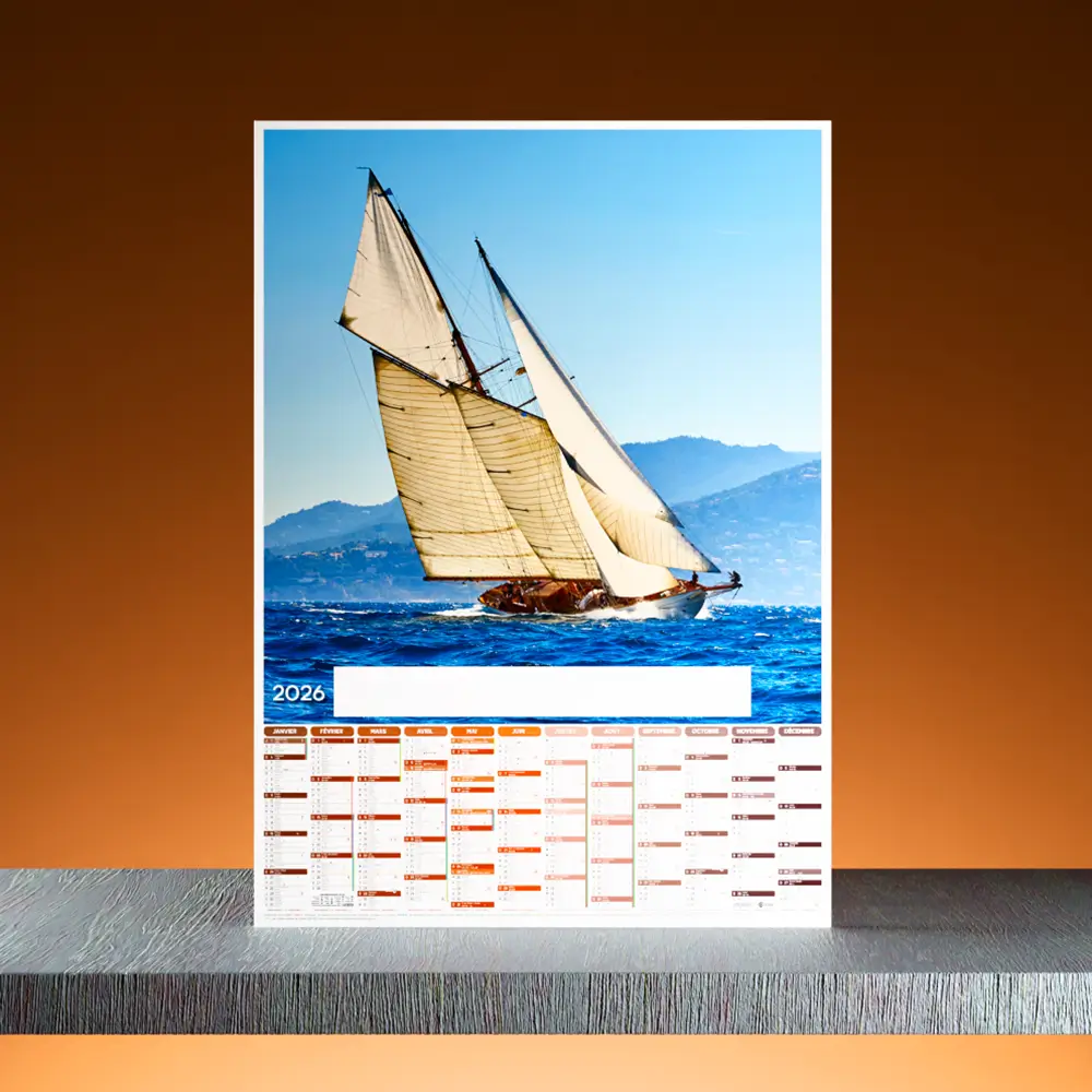mis en scene cartoplanning sur fond orange