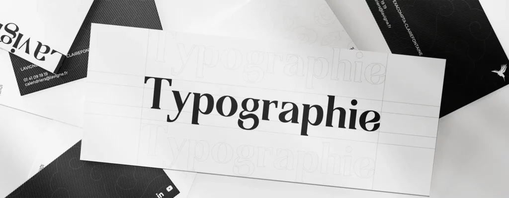 visuel typographie sur fond de carte de visite