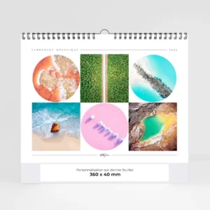 visuel calendrier photo carrement graphique sur fond gris