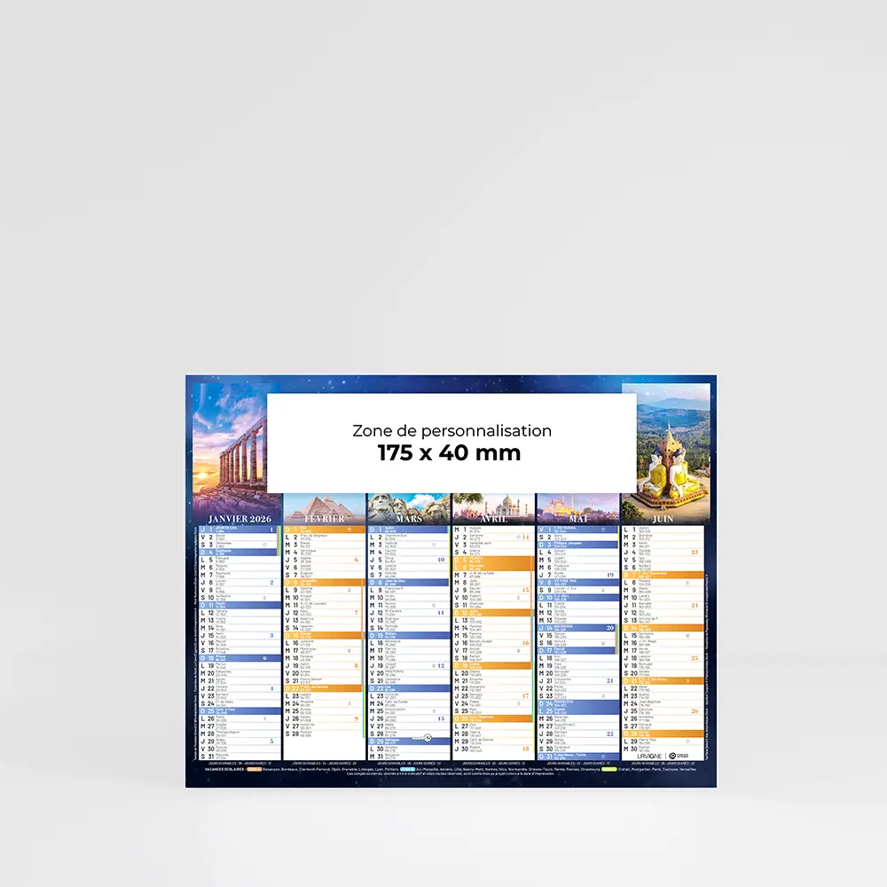 Mini calendrier cartonné Civilisations