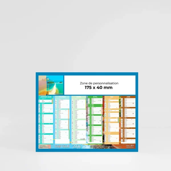 Mini calendrier cartonné Exotique – Image 1