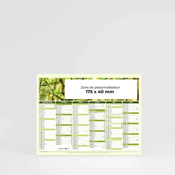 Mini calendrier cartonné Forêts – Image 1