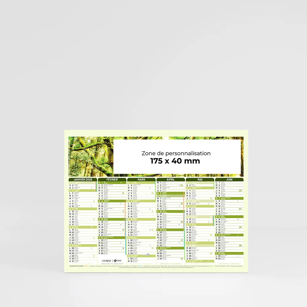 Mini calendrier cartonné Forêts