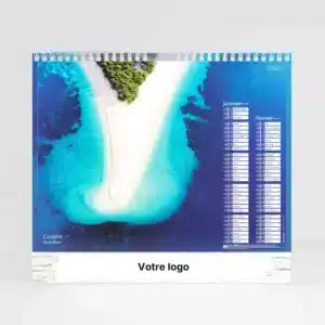 visuel couverture calendrier photo exotique sur fond gris