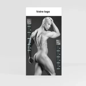 visuel couverture calendrier photo nu hommes sur fond gris