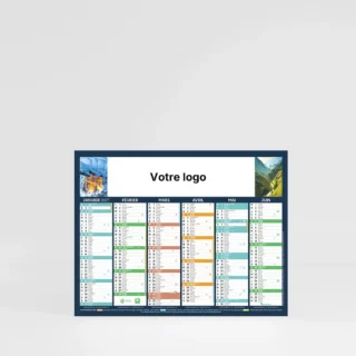 visuel recto mini calendrier cartonné panorama sur fond gris