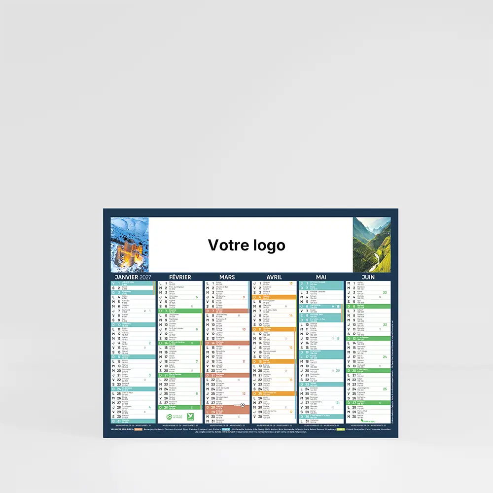 Mini calendrier cartonné Panorama
