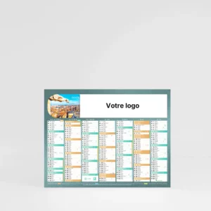 visuel recto mini calendrier cartonné patrimoine de france sur fond gris