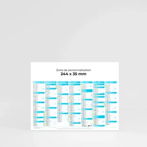 Mini calendrier cartonné Couleurs - Cyan