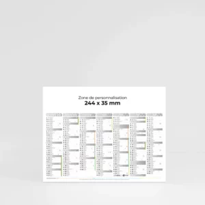 Mini calendrier cartonné Couleurs - Gris