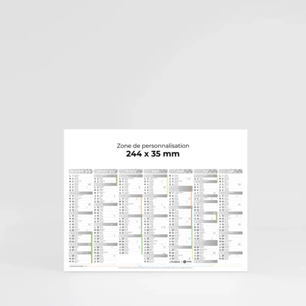 Mini calendrier cartonné Couleurs - Gris – Image 1