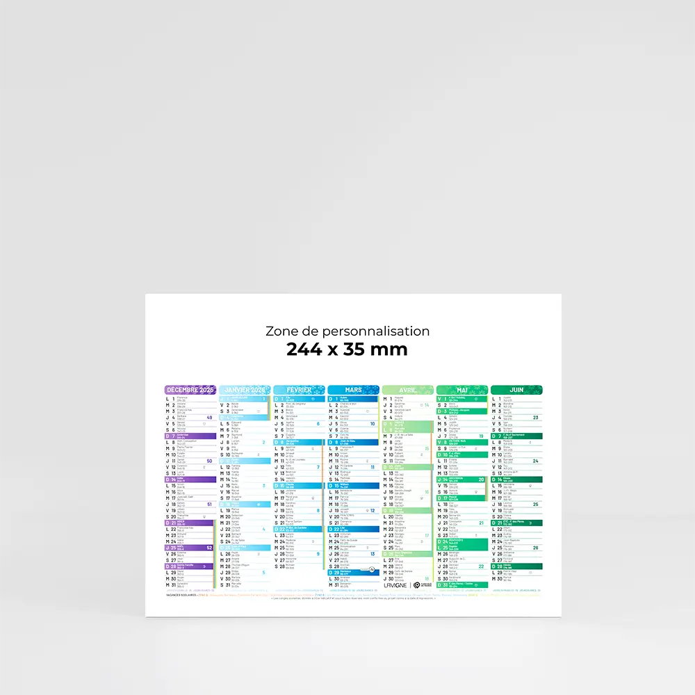 Mini calendrier cartonné Kaléidoscope