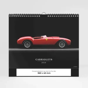 visuel du calendrier photo cabriolets sur fond gris