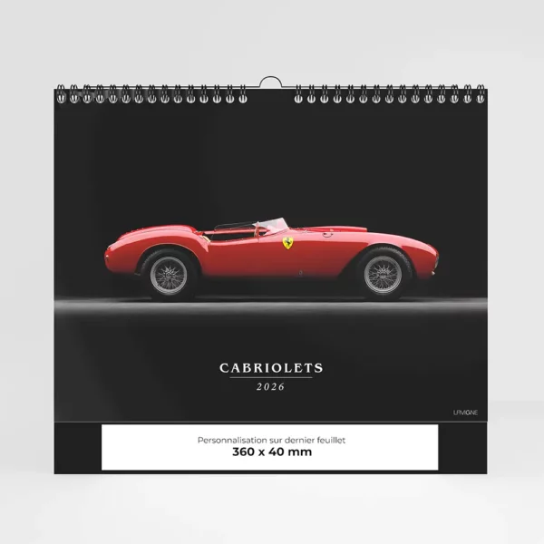 visuel du calendrier photo cabriolets sur fond gris