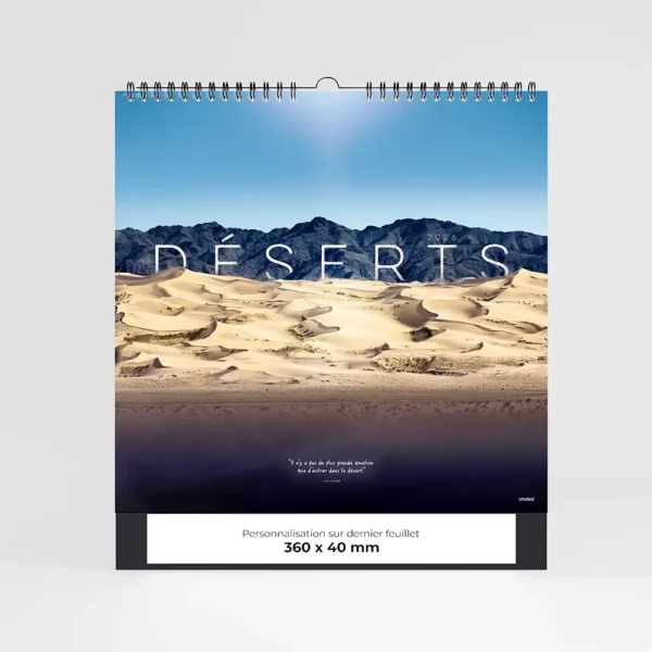 visuel du calendrier photo deserts sur fond gris