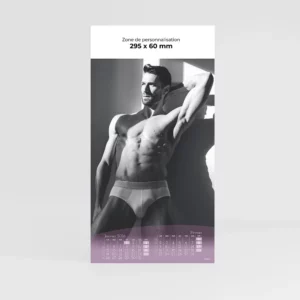 visuel du calendrier photo nu homme sur fond gris