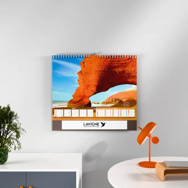 visuel feuillet 3 calendrier photo exotique sur fond gris