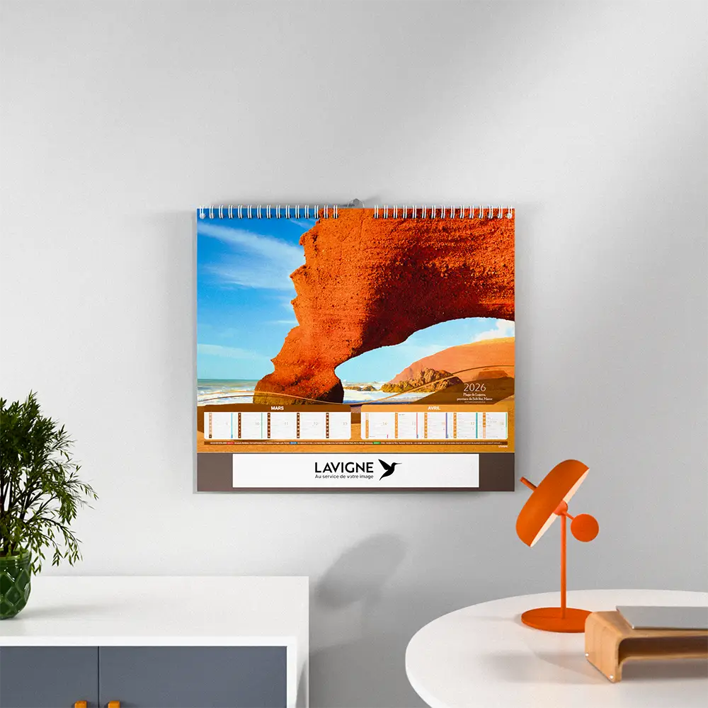 visuel feuillet 3 calendrier photo exotique sur fond gris