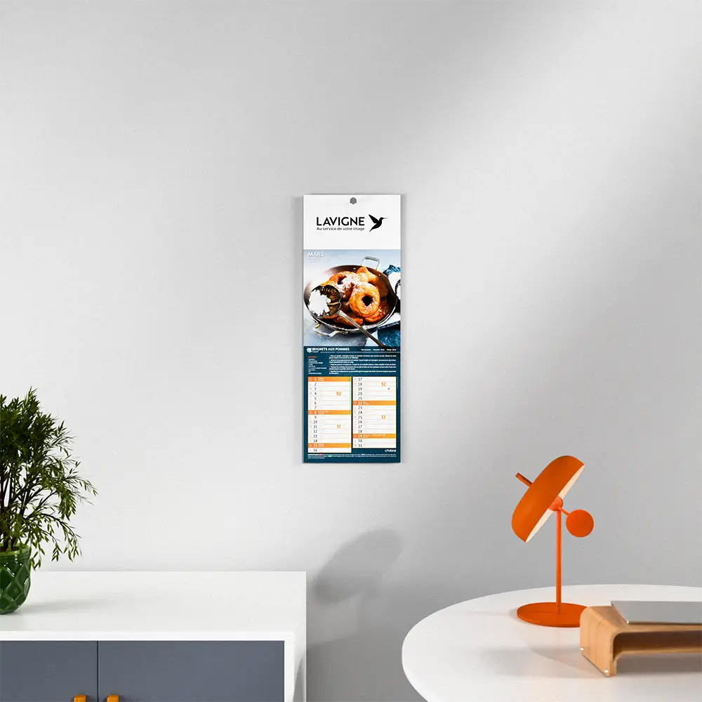 visuel feuillet 3 calendrier photo memento cuisine sur fond gris
