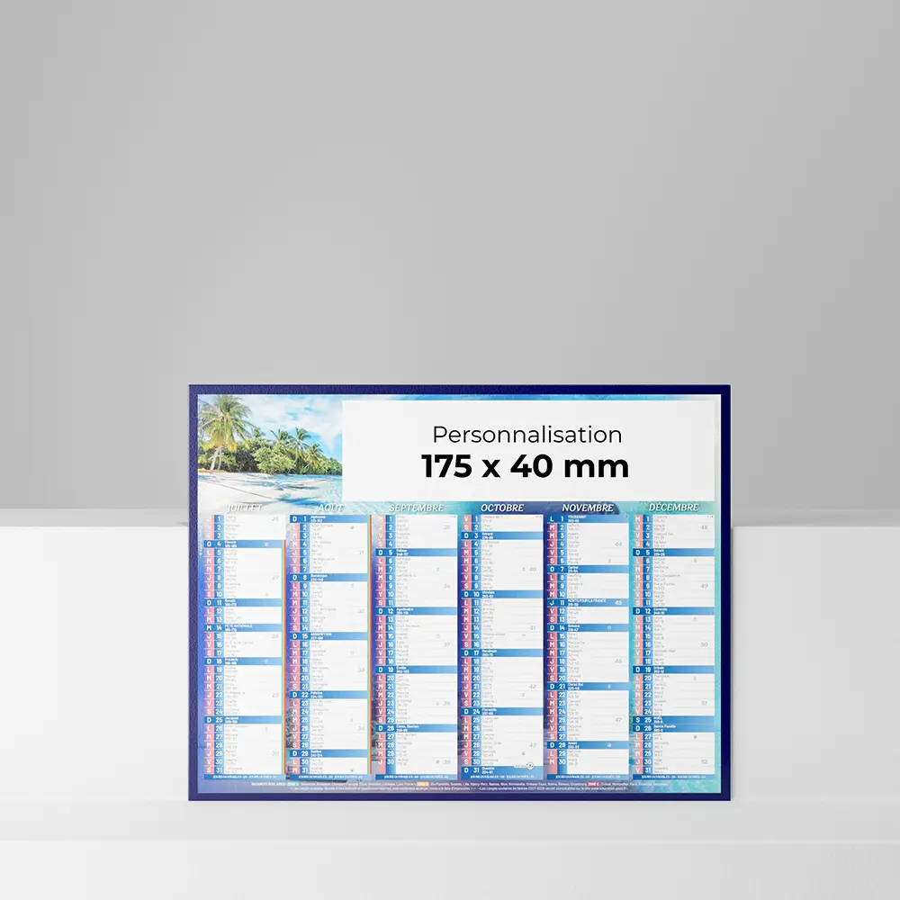 Mini calendrier cartonné Exotique