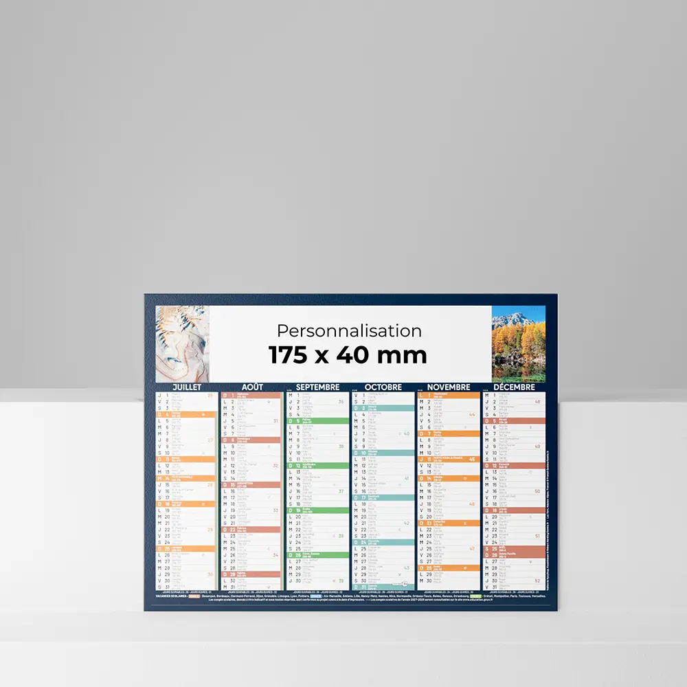 Mini calendrier cartonné Panorama