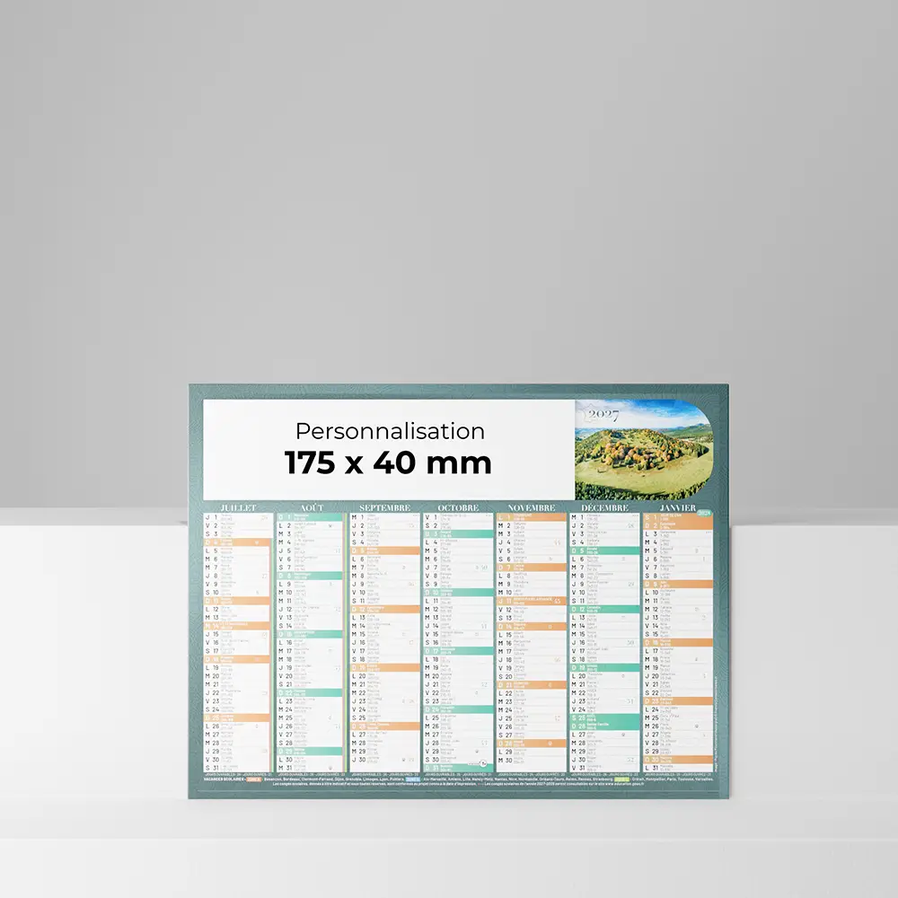 Mini calendrier cartonné Patrimoine de France