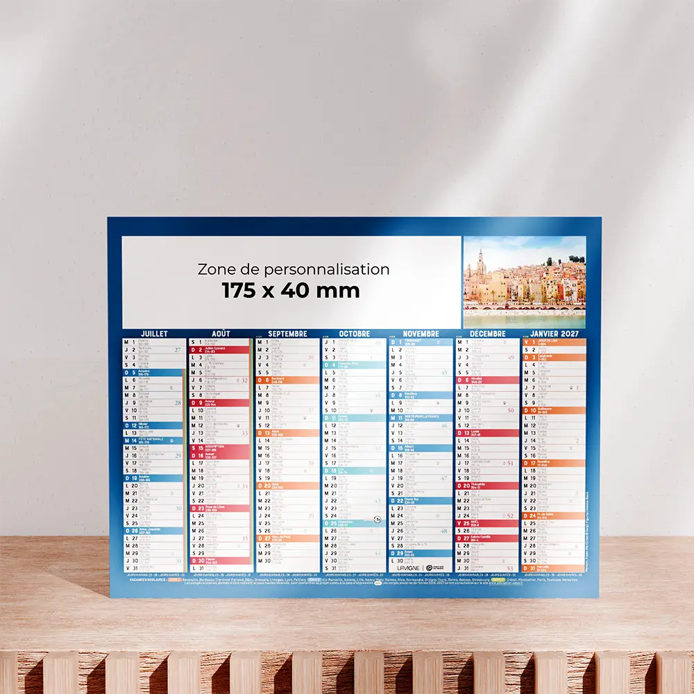 Mini calendrier cartonné Patrimoine de France