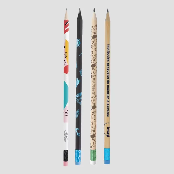 CRAYON DE BOIS, LONG, AVEC GOMME – Image 1