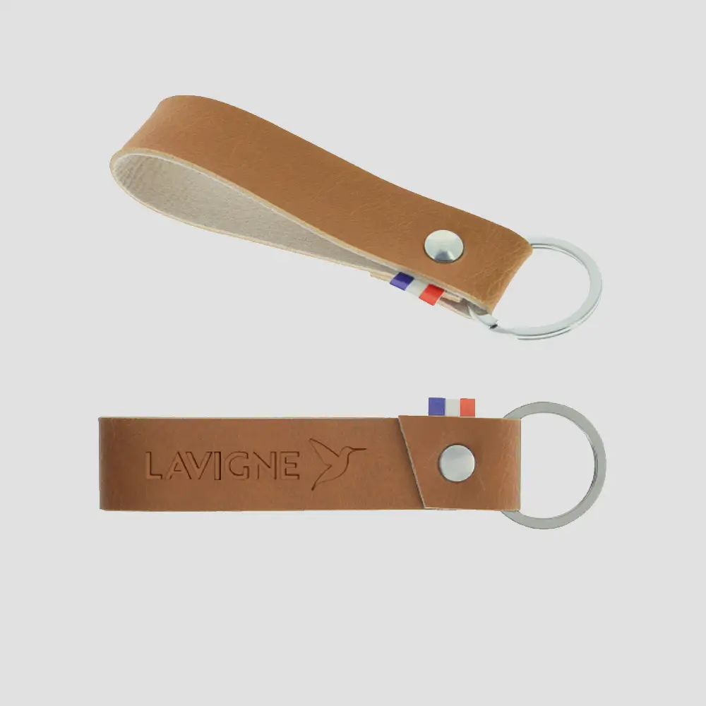 PORTE-CLÉS LANIÈRE CUIR VÉGÉTAL