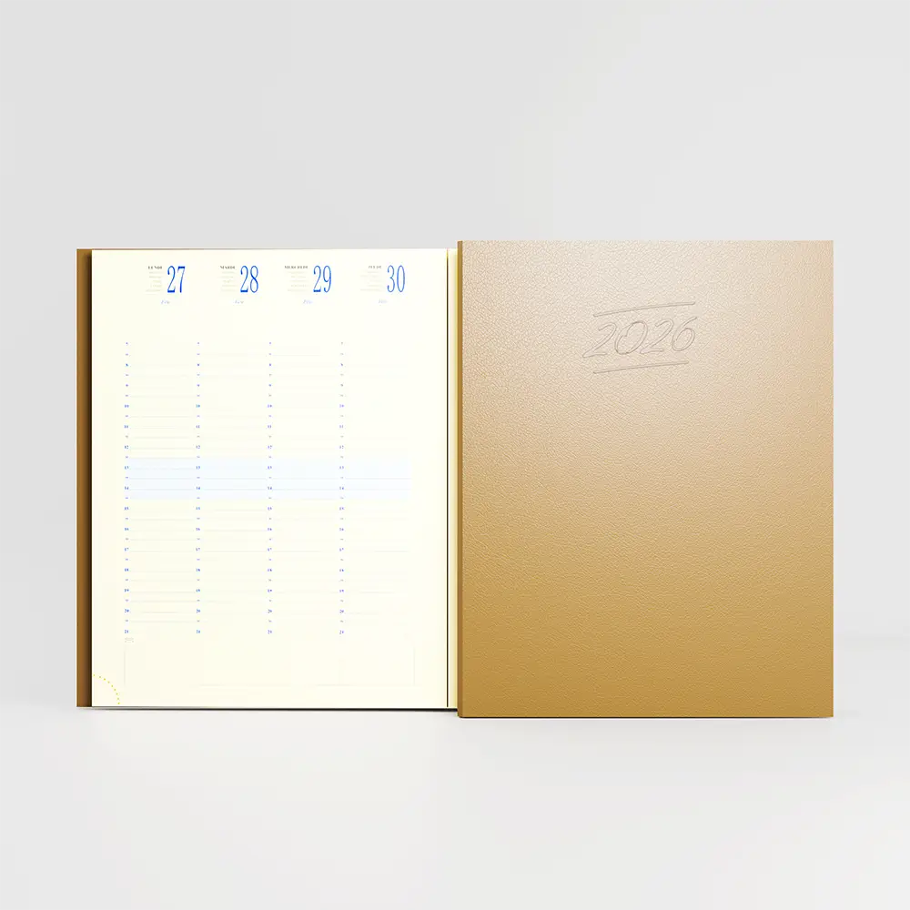 Agenda 21x27 cm emboîté Charme Beige