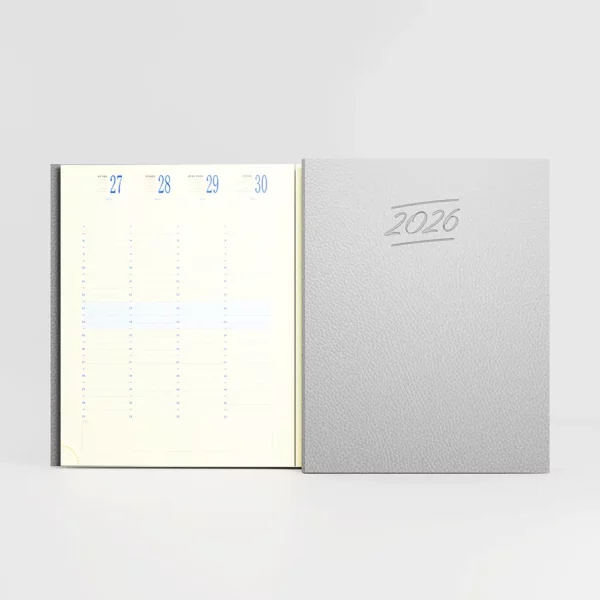 Agenda 21x27 cm emboîté Vivella Gris Clair – Image 1