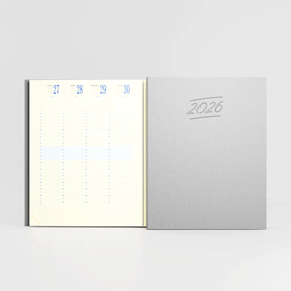 Agenda 21x27 cm emboîté Vivella Gris Clair