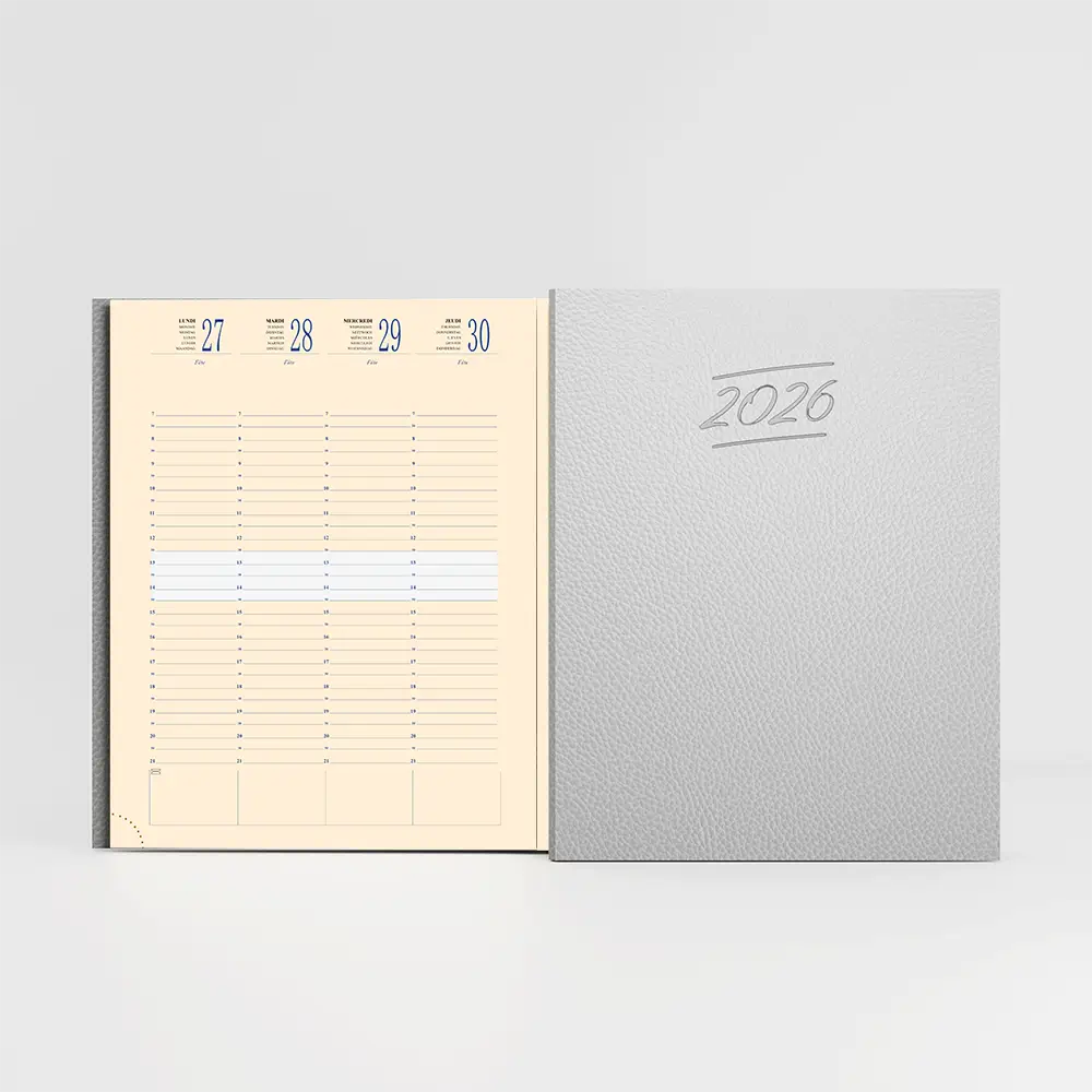 Agenda 21x27 cm emboîté Vivella Gris Clair