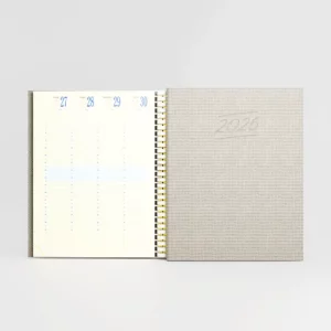 Agenda 21x27 cm spiralé Yuta Biolight Beige