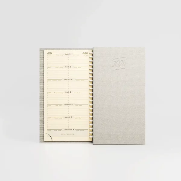 Agenda de poche spiralé Yuta Biolight Beige – Image 1