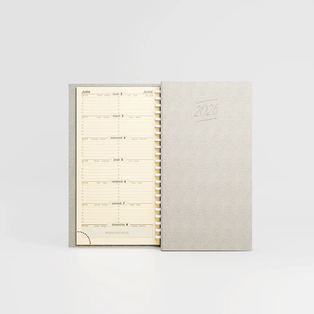 Agenda de poche spiralé Yuta Biolight Beige