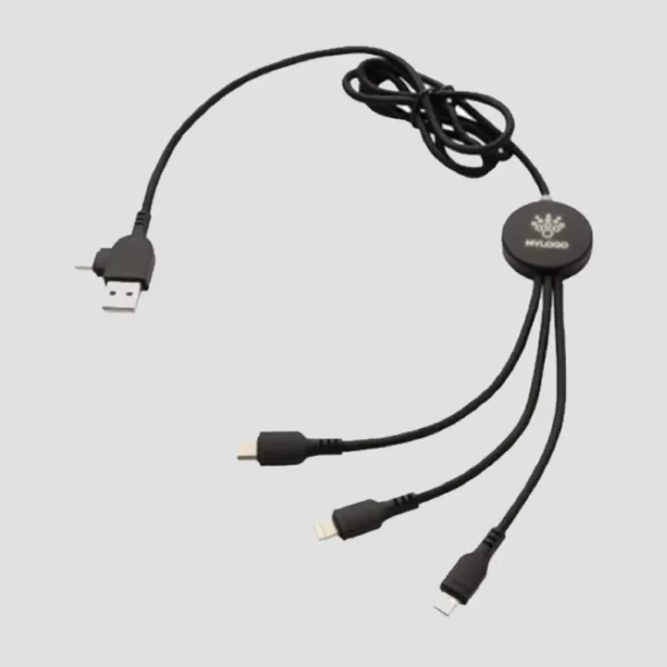 Câble lumineux 6 en 1 avec logo LED – Image 1