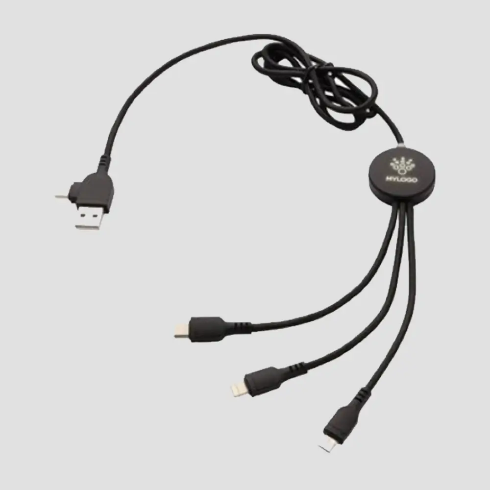 Câble lumineux 6 en 1 avec logo LED
