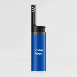 briquet bic allume feu sur gond gris