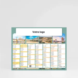 visuel recto calendrier cartonné demi format france evasion sur fond gris