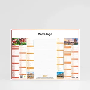 visuel recto calendrier cartonne grand format effacable sur fond gris